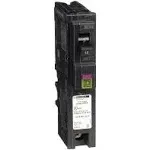 Square D HOM115PDFC Homeline Single-Pole Dual Function Circuit Breaker, 15 Amp