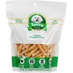 Lucky Premium Treats Chicken Wrapped Rawhide Dog Treats for Toy Dogs - 100 Chews