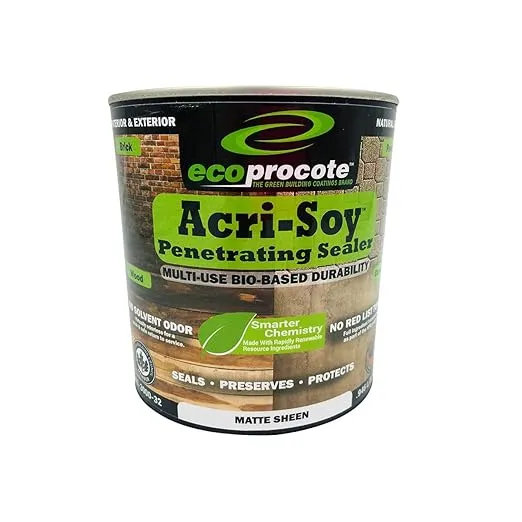 Acri-Soy Penetrating Wood & Concrete Sealer, Odorless, Non-Toxic Wood Sealer, 1 Quart, Ideal for Pavers, Basement, Garage Floor, Patio, Wood Deck, Garden Bed, Multiple Surfaces