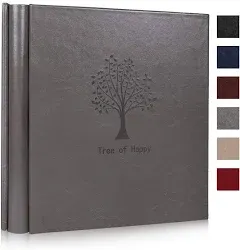 RECUTMS Photo pictures Album 4x6 600 Photos,Large PU Leather Cover 5 pockets per page, each pages holds 3 horizontal and 2 vertical photos Great Gift for Mother,Father and yourself(Grey)