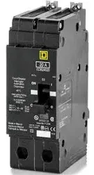 Square D EDB24020 EDB Type Circuit Breaker, 20-Amp, 2-Pole, 480Y/277V