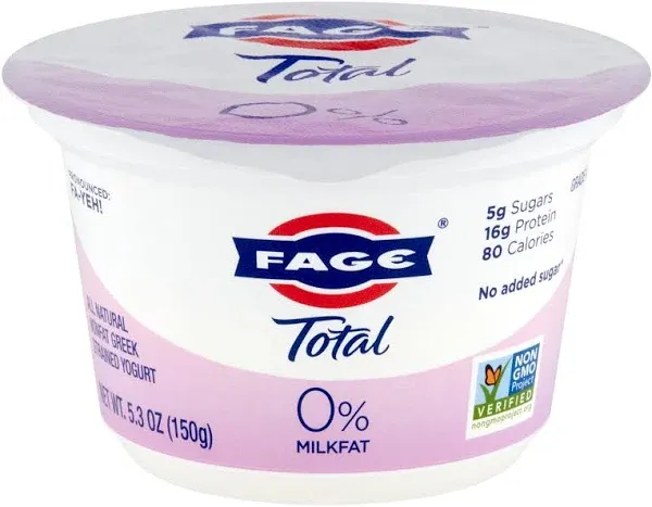 FAGE Total 0% Milkfat Plain Greek Yogurt - 5.3 Oz