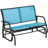 Outsunny 2-Person Outdoor Glider Bench Patio Double Swing Rocking Chair Loveseat w/Powder Coated Steel Frame for Backyard Garden Porch