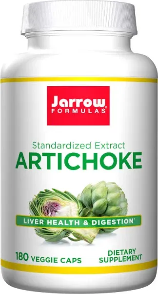 Jarrow Formulas Artichoke 500 mg, Dietary Supplement for Liver Health and Digestion Support, 180 Veggie Capsules, 180 Day Supply