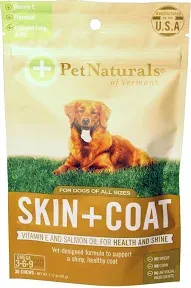 Pet Naturals Of Vermont Chews for Dogs, Skin + Coat - 2.12 oz bag