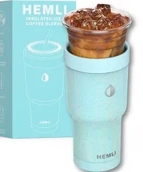 Universal Ice Coffee Sleeve Insulator - Insulated Iced Coffee Holder To Go, Insulated Cup Holder for Starbucks Dunkin Donuts McDonalds, Reusable Coffee Sleeve