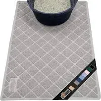 The Original Gorilla Grip Water Resistant Cat Litter Box Trapping Mat 47x35, Easy Clean, Textured Backing, Traps Mess for Cleaner Floors, Less Waste