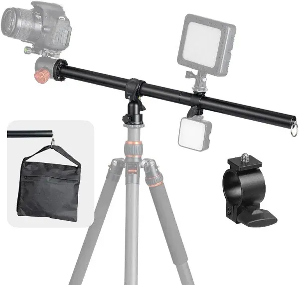 TARION Tripod Extension Arm Horizontal Centre Column Boom 12.6" Extender 360° Rotatable Aluminum Alloy Swivel Lock with Counterweight Sandbag for Overhead Photography and Filming VB-03