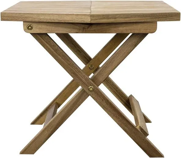 Melino Wooden Folding Table, Acacia Wooden Small Table for Indoor and Outdoor uses, Weather Resistant and Fully Assembled (Chestnut)