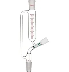 stonylab Graduated Pressure Equalizing Addition Funnel, Borosilicate Glass Dropping Funnel with 24/40 Joint and High Vacuum Valve for Laboratory Glass Additional Funnel, 100 ml