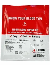 Eldoncard INC Blood Type Test (COMPLETE KIT) - Find out if you are A, B, O, AB