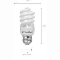 Sylvania CFL T2 Twist Light Bulb, 60W Equivalent, Efficient 13W, 850 Lumens, Medium Base, 2700K, Soft White - 8 Pack (26363)