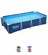 Bestway Steel Pro 13ft x 32 Inch Above Ground Swimming Pool, Blue (Used)