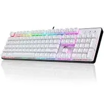 RK ROYAL KLUDGE RK920 Full Size 104 Keys Wired Rainbow Backlit Mechanical Keyboard