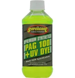 SUPERCOOL P100-8D A/C Comp Lube,UV Dye,8 Oz,Flsh Pnt 450 F 4LTR3