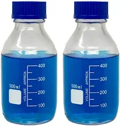 250ml Glass Round Media Storage Bottles with GL45 Screw Cap, Borosilicate Glass, Karter Scientific 251L5 (Case of 6)