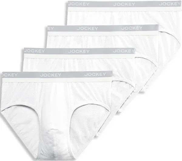 Jockey Ultimate Breathe Cotton Mesh Briefs-2XL White-4 pk unopened pkg NWT