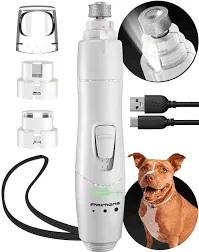 Dog Nail Grinder with LED Light Rechargeable for Large Medium &amp; Small Dogs