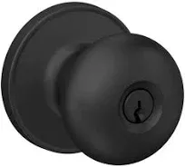 Schlage J54 STR 622 Stratus Single Cylinder Keyed Entry Door Knob Matte Black