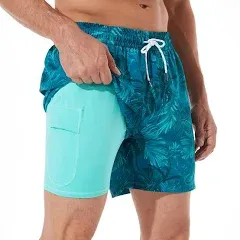 BRISIRA Mens Swim Trunks Bathing Suit 5 Inch Inseam Compression Liner Beach Swim Shorts Swimwear Quick Dry Zipper Pocket