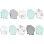 Hudson Baby Infant Cotton Scratch Mittens 10pk, Gray Elephant, One Size