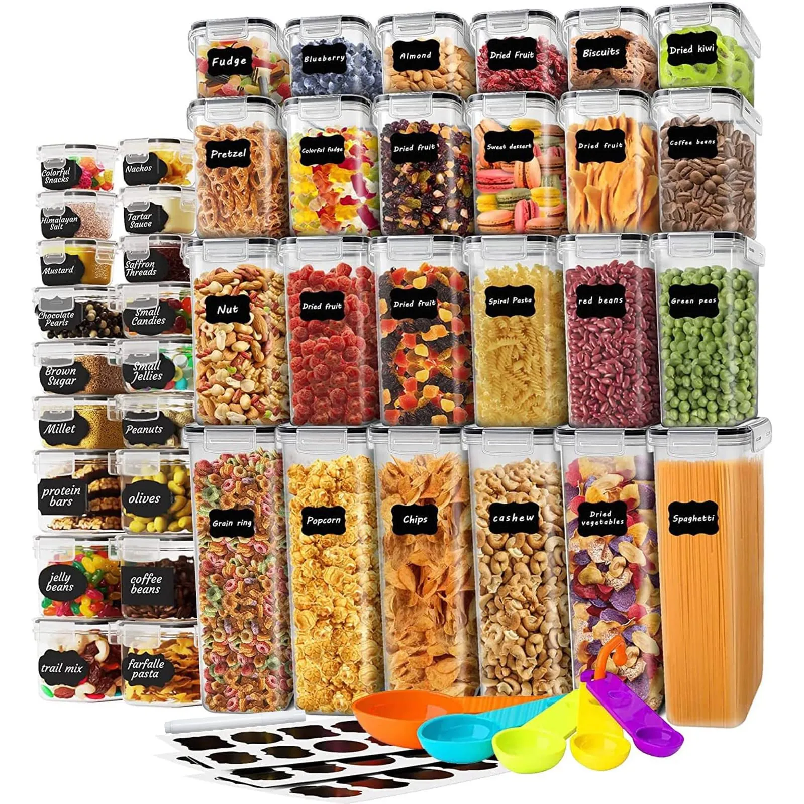 42 Pack Airtight Food Storage Containers with Lids, Plastic Kitchen and Organ...