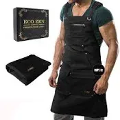 Waxed Canvas Apron Welding Apron Heat&Chemical Resistant Heavy Duty Fully Adjustable to Comfortably Fit Men and Women Size S to