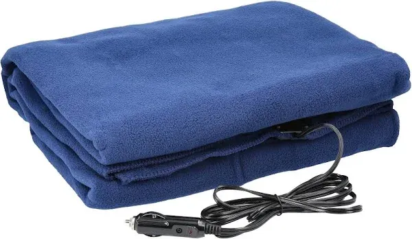 Electric Car Blanket- Heated 12V Polar Fleece Travel Throw 59 x 43 Inches