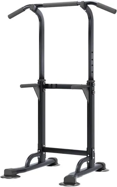  Power Tower Pull Up Bar Station, Free Standing Pull Up Rack Dip Station Black