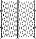 VEVOR Double Folding Security Gate, 5' H x 10' W Folding Door Gate, Steel Accordion Security Gate, Flexible Expanding Security Gate, 360° Rolling