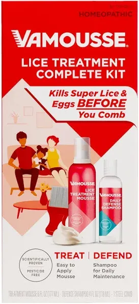 Vamousse Lice Treatment Kit Kills Super Lice &amp; Eggs Mousse