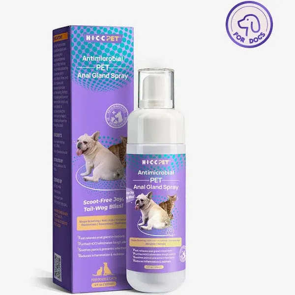 Anal Gland Spray for Cats, Cat Anal Gland Spray with Aloe Vera & Chamomile Eliminates Tough Odors, Supports Pain Relief & Soothes Itching - Pet Supplies Anal Gland Support Spray for Cats - 4.4 Fl Oz