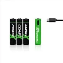 Coast Zithion-X AAA Rechargeable Lithium-Ion Batteries with USB-C Port