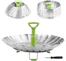 Steamer Basket Stainless Steel Vegetable Folding Insert for Veggie Fish Seafood