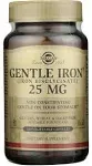 Solgar Gentle Iron (Iron Bisglycinate) 25 mg - 90 Vegetable Capsules - Non-Constipating, Gentle on Your Stomach - Gluten Free - 90 Servings