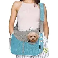 Small Dog Sling Carrier, Soft-Sided Crossbody Puppy Carrying Purse Bag, Adjustab