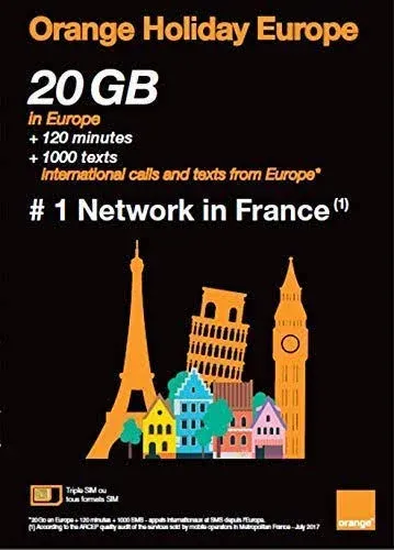 Orange Holiday Europe 20GB Internet Data