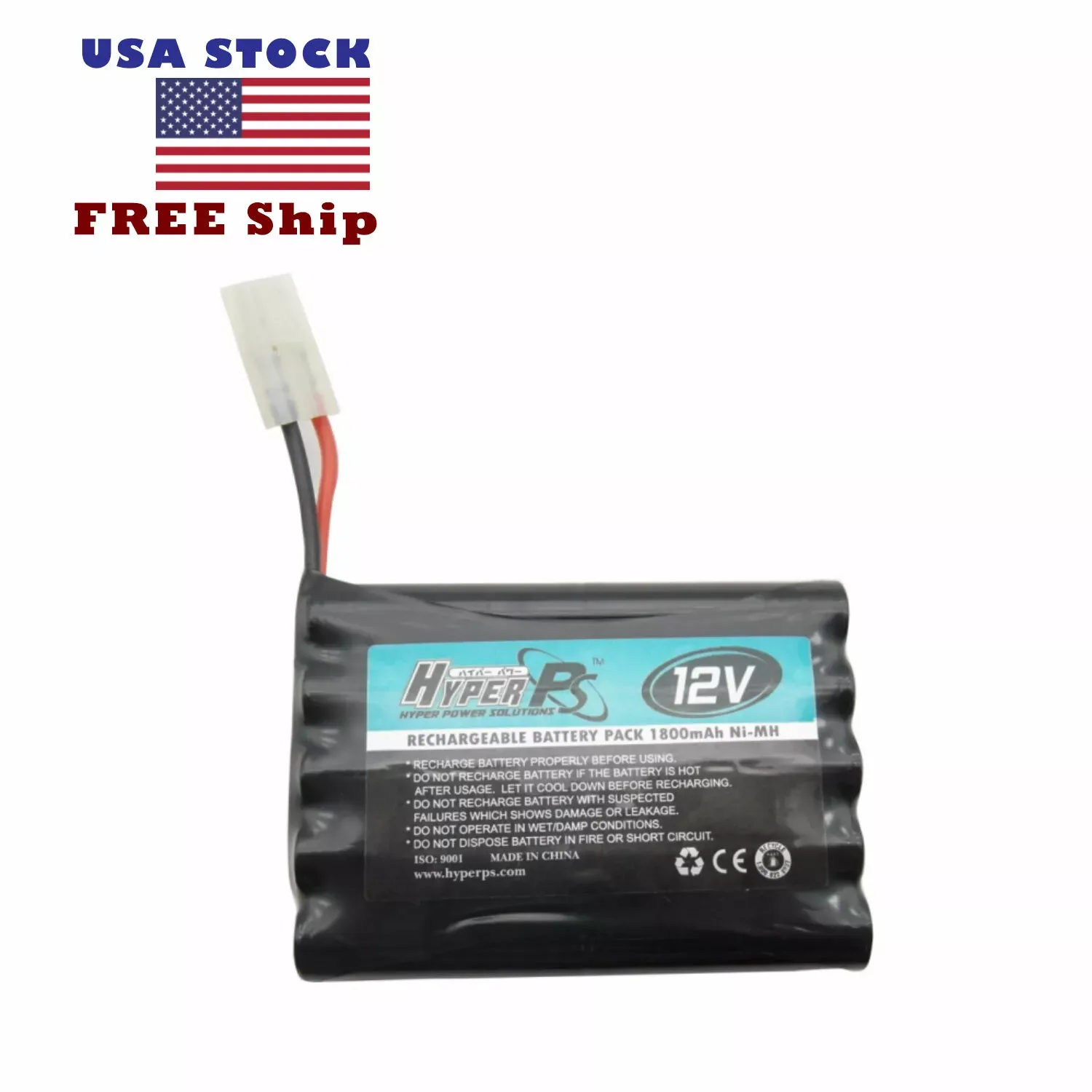 12V 1800mAh Ni-MH 10 Cell Rechargeable Battery Pack for RC Car US Free Shipping