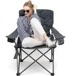 XL Oversized Camping Chair Heavy Duty Folding Quad Arm Chair 500 lbs Portable