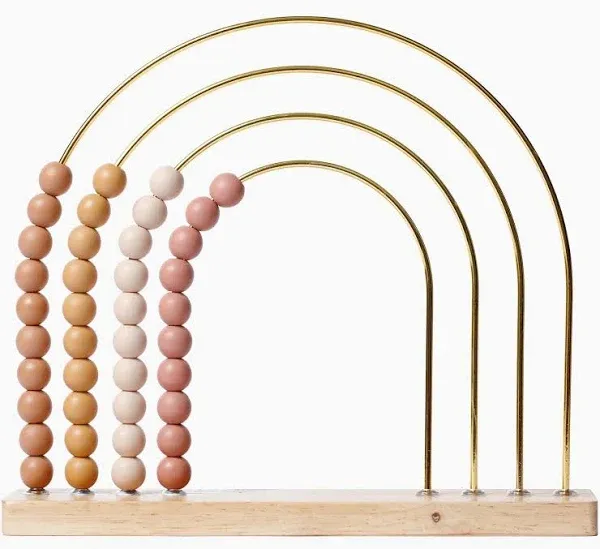 Boho Rainbow Abacus - STEM Toy- Boho Nursery Decor and Playroom Decor- Math Toddler Toy with Beads- Montessori Toys - Aesthetic Modern Educational Wooden Toys