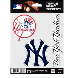 New York Yankees Triple Sticker Multi Decal Spirit Sheet Auto Home Baseball