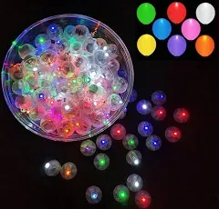 100pcs Multicolor LED Balloon Light,Round LED Flash Ball Lamp for Paper Lantern Balloon Birthday Party Wedding Decoration