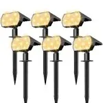 NYMPHY Solar Lights Outdoor Waterproof IP68, 56 LED 3 Lighting Modes Solar Powered Garden Yard Spot Solar Lights for Christmas Outside Landscape- 6 Pa cddnl