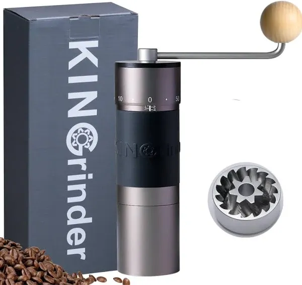 【Famous Kol Recommended】KINGrinder K6 Manual Hand Coffee Grinder with Straight Handle for French Press, Drip, Espresso with Assembly Consistency