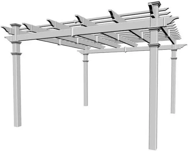 Vita Classic 12-ft W x 12-ft L x 8-ft 8-in H White Vinyl Freestanding Pergola