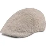  Men&#039;s Ivy Newsboy Hat Small-Medium Khaki Microcheck