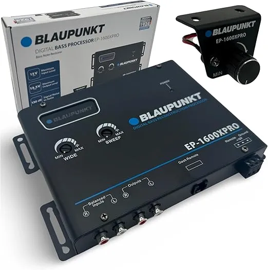 BLAUPUNKT EP1600XPRO Bass Enhancer Processor Digital Sound Restoration, Maximizer and Reproducer Car Audio Booster (Black)