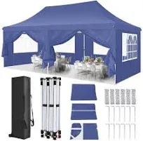 Sanopy 10' x 20' Outdoor Canopy Tent EZ Pop Up Canopy Party Tent Outdoor Event Instant Tent Gazebo with 6 Removable Sidewalls & Carry Bag for Camping