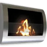 Chelsea Indoor Wall Mount Fireplace, Stainless Steel