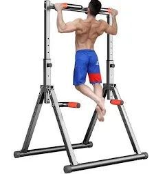 Dobests Foldable Power Tower Dip Station Pull Up Bar Station Adjustable Multifunction Fitness Tower Station Training Equipment Home